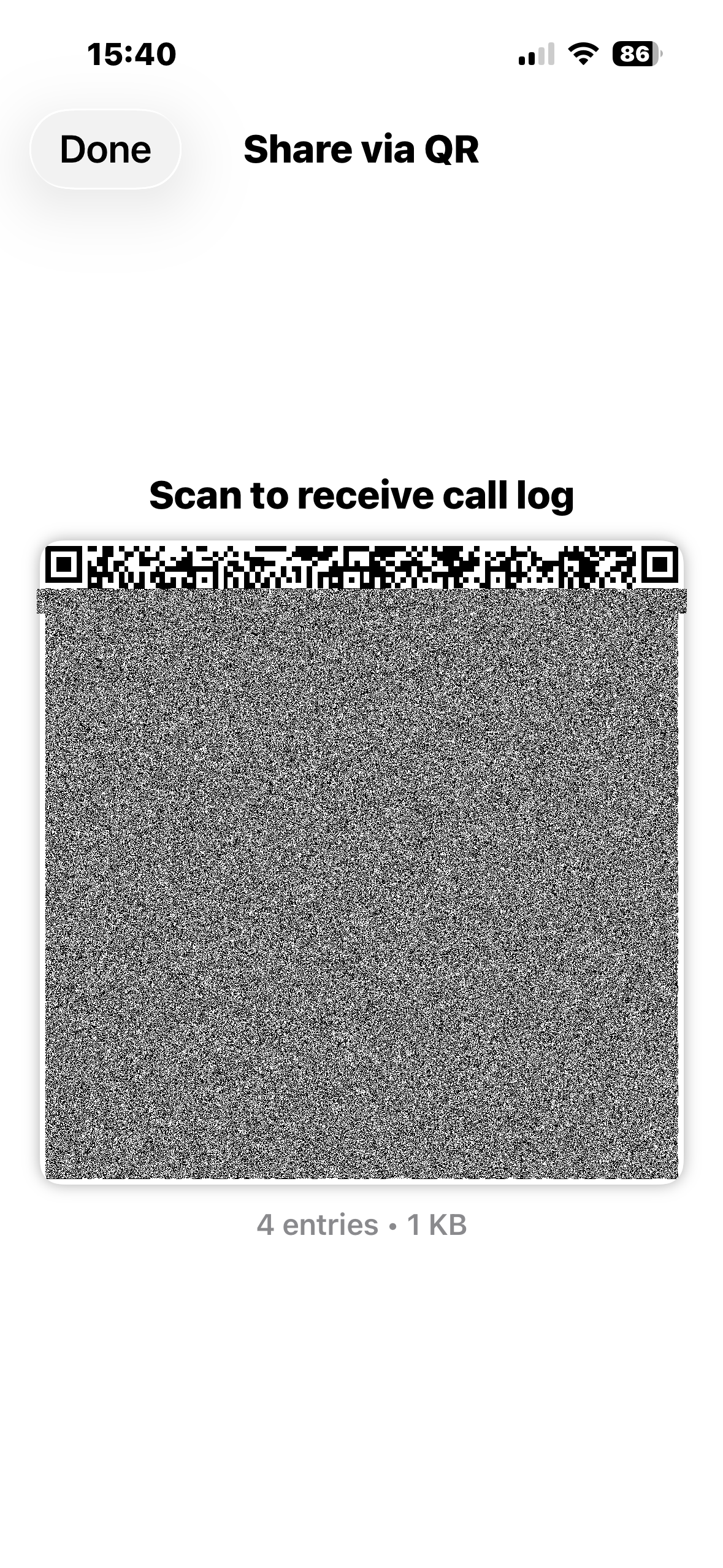 QR code sharing