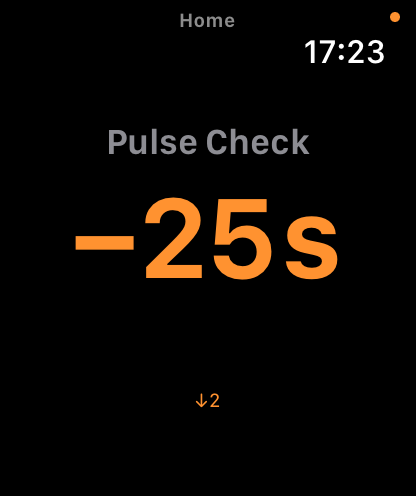 Pulse Check −25s — overdue, one swipe below home